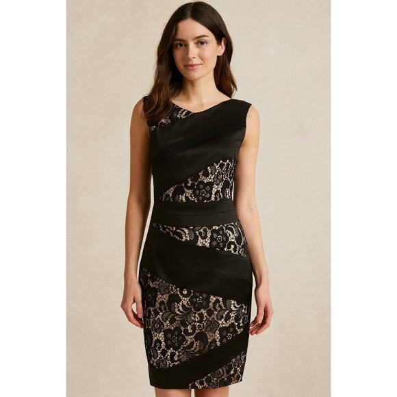 Jax Dresses & Skirts - JAX sz 8 formal form fitting mixed media lined cocktail sexy coquette dress EUC